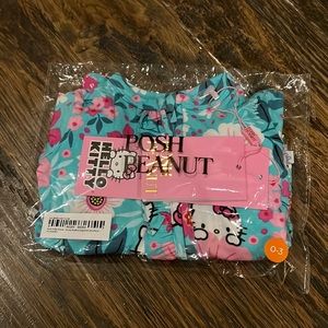 Posh Peanut Hello Kitty Floral Ruffled Footie 0/3M NIB